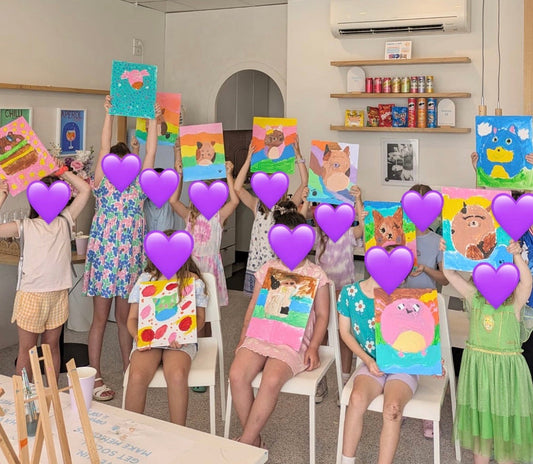 kids having fun at a painting party in Torquay